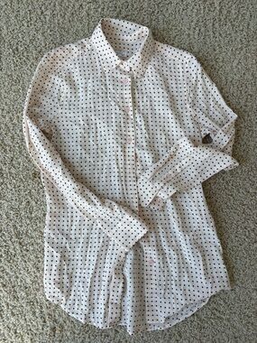 Silk equipment blouse polka dot button down